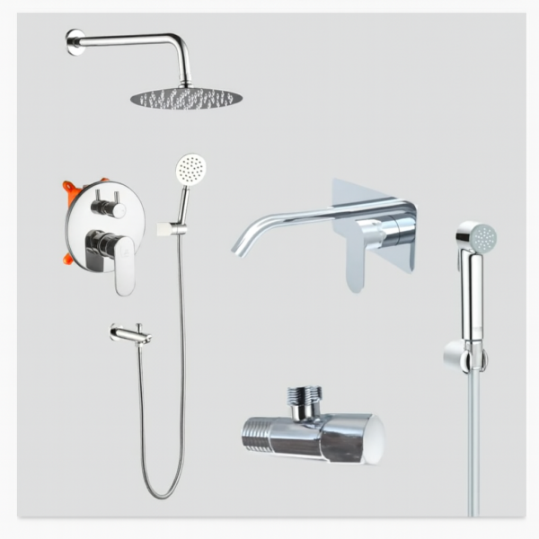Square Chrome Concealed Sets